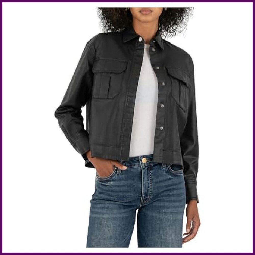 Xl Modal Polyester Casual Jacket, Button Front, P… - image 2